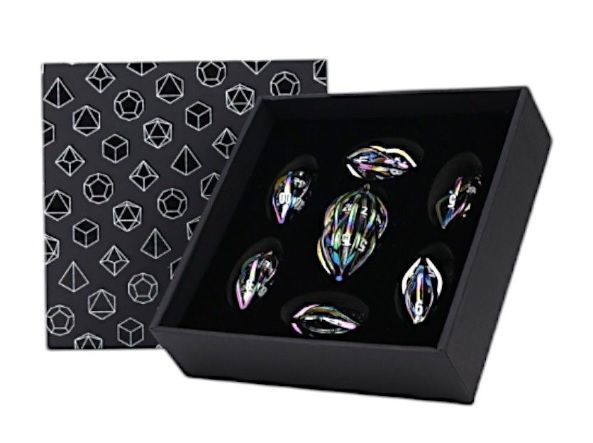 LPG251917 Let's Play Games LPG Dice: Elliptic Hollow Dice Set - Oilslick main product photo
