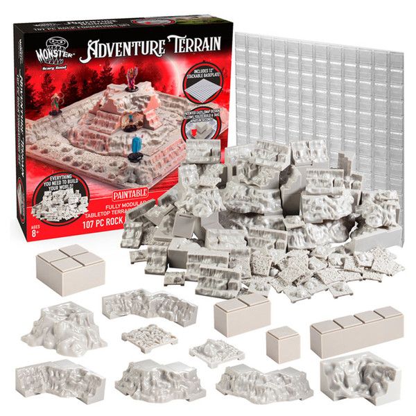MONMATRF172 Monster Protectors Monster Adventure Terrain: Unpainted: Rock Formations & Baseplate (107pc) main product photo