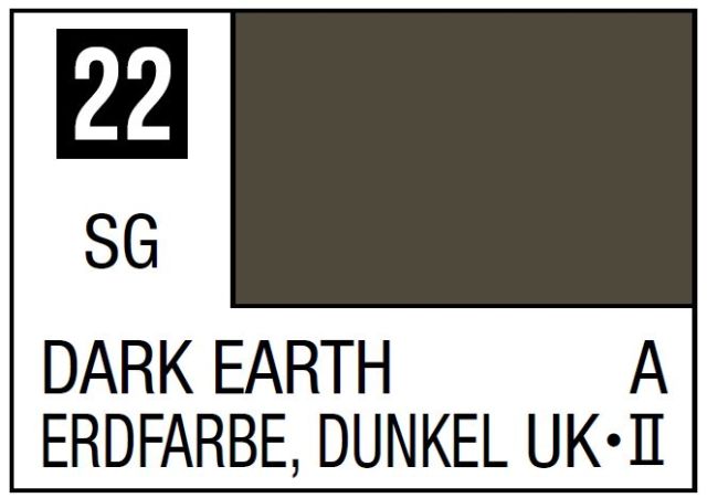 MRHOB-C22 Mr Hobby Mr. Color 22 - Dark Earth (Semi-Gloss/Aircraft) - 10ml (6 Pack) main product photo