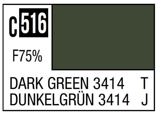 MRHOB-C516 Mr Hobby Mr. Color C516 Dark Green 3414 (Japan Ground Self-Defense Force Vehicle) - 10ml (6 Pack) main product photo