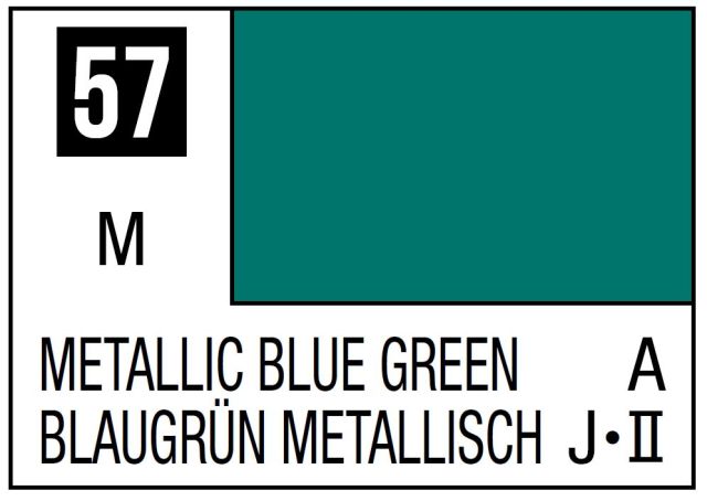 MRHOB-C57 Mr Hobby Mr. Color 57 - Metallic Blue Green (Metallic/Aircraft) - 10ml (6 Pack) main product photo