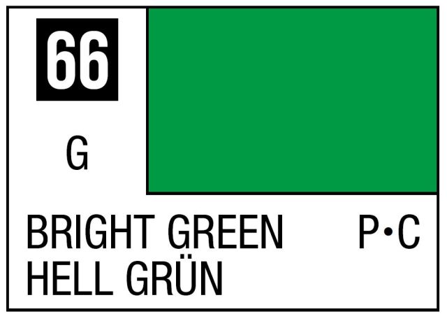 MRHOB-C66 Mr Hobby Mr. Color 66 - Bright Green (Gloss/Primary Car) - 10ml (6 Pack) main product photo
