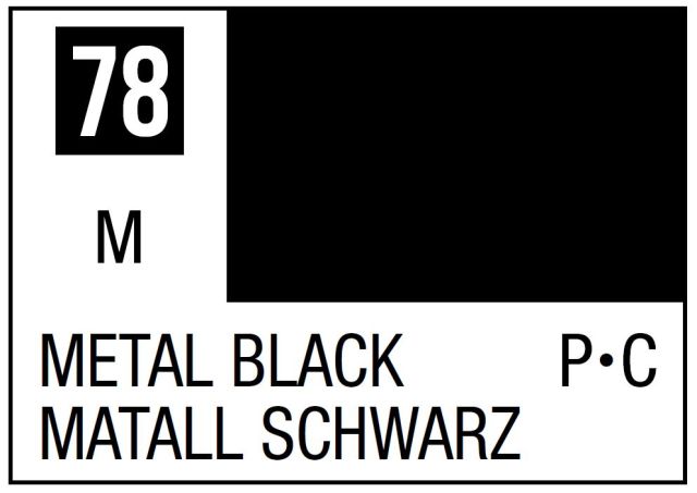 MRHOB-C78 Mr Hobby Mr. Color 78 - Metal Black (Metallic/Primary Car) - 10ml (6 Pack) main product photo
