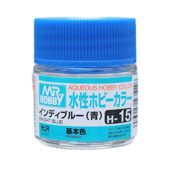 MRHOB-H15 Mr Hobby Aqueous Color H15 Gloss Bright Blue 10ml Bottle (6 Pack) main product photo