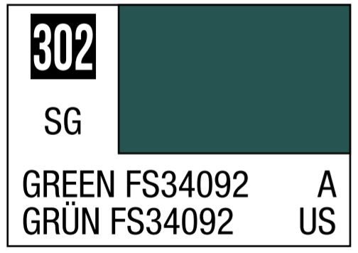 MRHOB-H302 Mr Hobby Aqueous Color H302 Satin Green FS34092 Charcoal Lizard Camouflage 10ml Bottle (6 Pack) main product photo