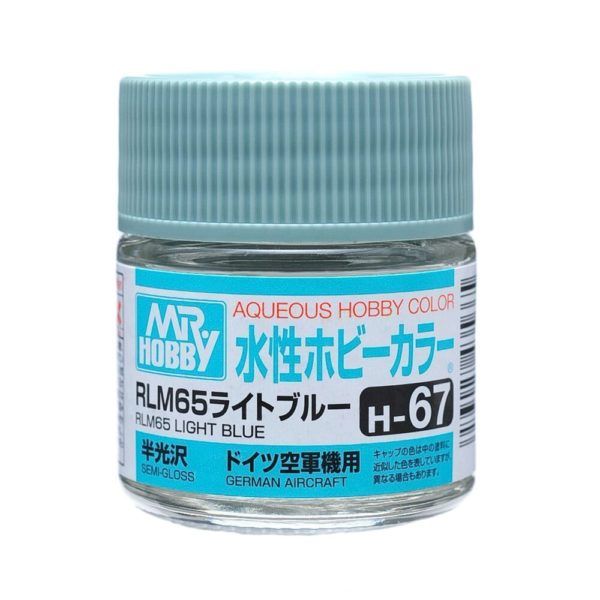 MRHOB-H67 Mr Hobby Aqueous Color H67 Semi-Gloss RLM65 Light Blue 10ml Bottle (6 Pack) main product photo