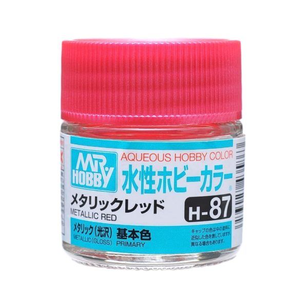 MRHOB-H87 Mr Hobby Aqueous Color H87 Metallic Red 10ml Bottle (6 Pack) main product photo