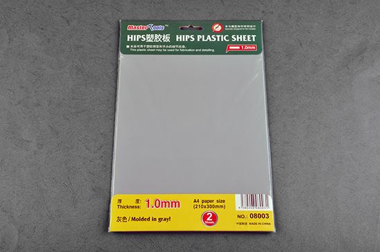 MST-08003 Master Tools 1.0mm HIPS Plastic Sheet A4 SIZE (210mm*300mm*2PCS) main product photo