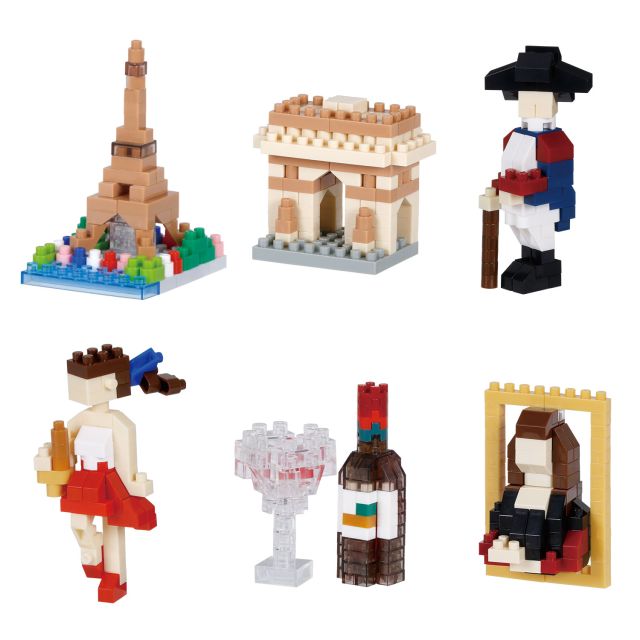 NABLK-22860 Nanoblock mininano Series France Assortment 1 "Travel" (Blind Box of 6) main product photo