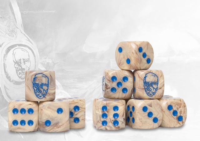 PBW6570 Para Bellum Games Conquest: Spires Logo On Lunar Marbled Dice 24ct main product photo