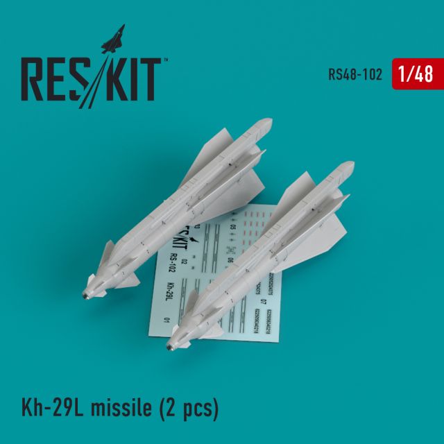 RESKT-RS48-0102 Res/Kit Kh-29L (AS-14A 'Kedge) missile (2 pcs) Su-17, Su-25,Su-24, Su-34, Su-30, Su-39, Mig-27, Yak-130, Mirage F.1 main product photo