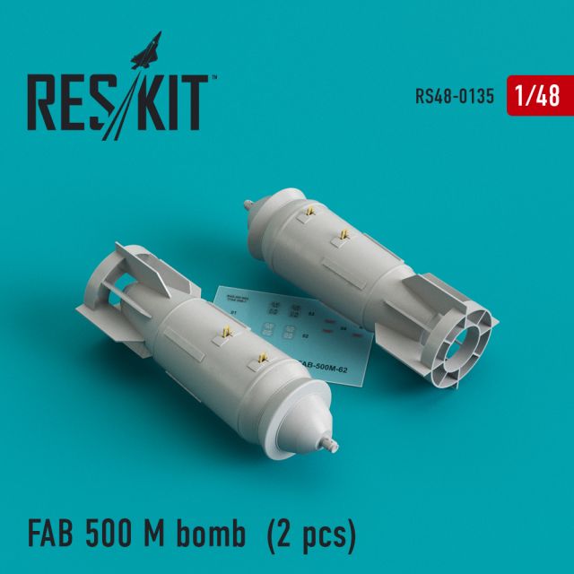 RESKT-RS48-0135 Res/Kit FAB 500 M bomb (2 pcs) (Su-17, Su-22, Su-24, Su-25, Su-34) main product photo
