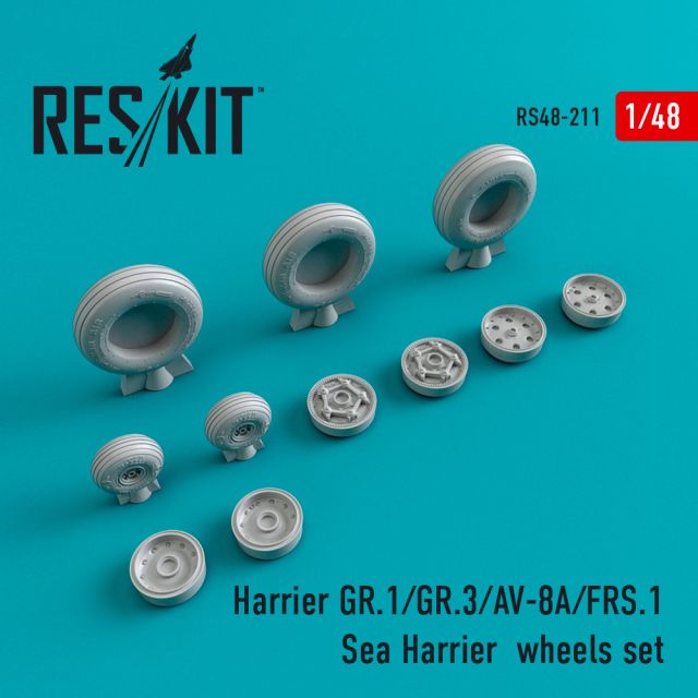 RESKT-RS48-0211 Res/Kit Harrier GR.1/GR.3/AV-8A/FRS.1/Sea Harrier wheels set main product photo