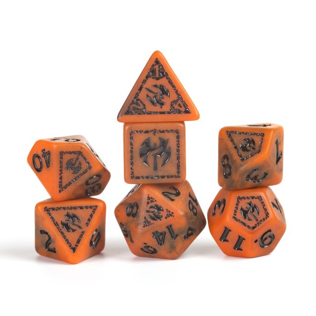 SDZ2002-08 Sirius Dice Dungeons & Dragons: Adventure Dice - Barbarian Orange main product photo