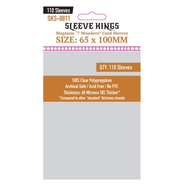 SKS8811 Sleeve Kings Deck Protector Sleeves: Magnum 7 Wonders 65x100mm (110) main product photo