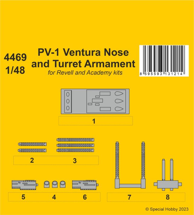SPCHB-129-4469 CMK 1/48 PV-1 Ventura Nose and Turret Armament / for revell and Academy kits main product photo
