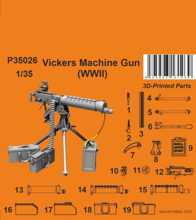SPCHB-129-P35026 Special Hobby 1/35 Vickers Machine Gun (WWII variant) main product photo