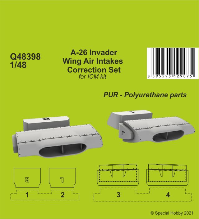 SPCHB-129-Q48398 CMK 1/48 A-26 Invader Wings Air Intakes Correction Set main product photo
