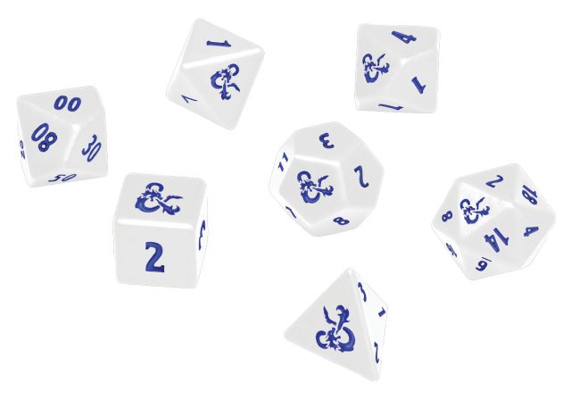 UPI18355 Ultra Pro Dungeons and Dragons RPG: Icewind Dale - Heavy Metal - Poly White and Blue Dice Set (7) main product photo