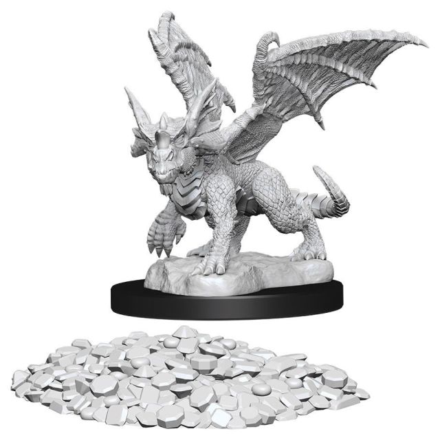 WZK73852 Wizkids/NECA Dungeons & Dragons: Nolzur's Marvelous Minis: Blue Dragon Wyrmling W10 (Unpainted) main product photo