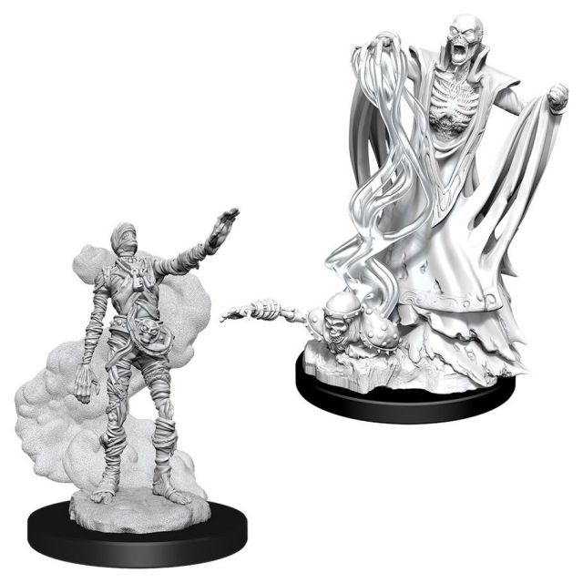 WZK90020 Wizkids/NECA Dungeons & Dragons: Nolzur's Marvelous Minis: Lich & Mummy Lord W11 (Unpainted) main product photo