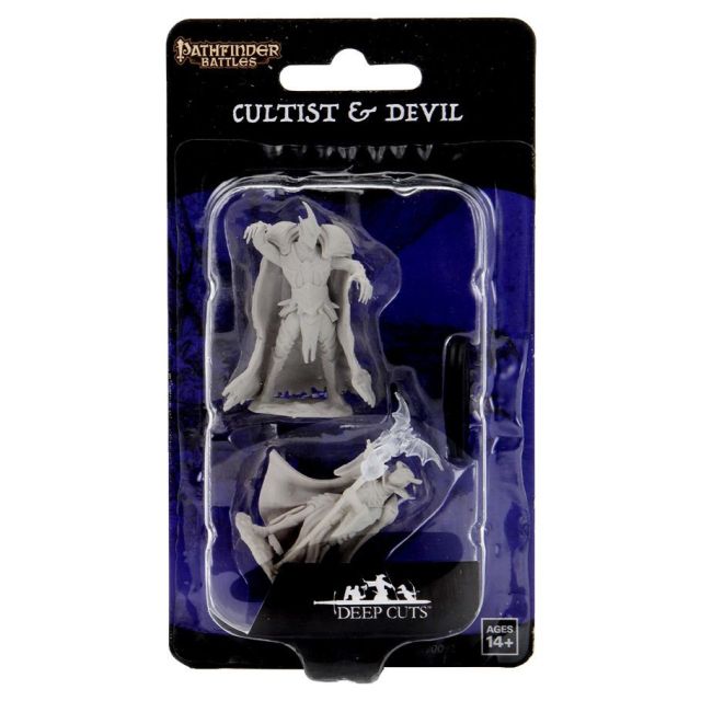 WZK90092 Wizkids/NECA Pathfinder: Deep Cuts Minis: Cultist & Devil W12 (Unpainted) main product photo