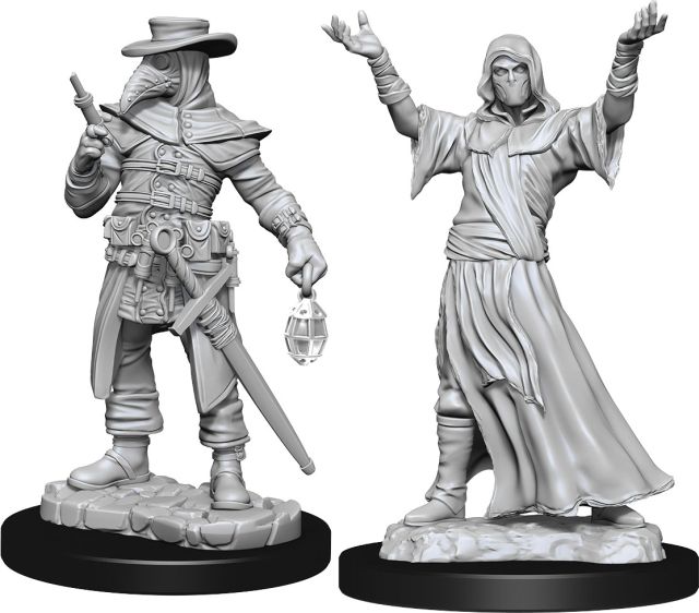 WZK90338 Wizkids/NECA WizKids Deep Cuts Unpainted Miniatures: W15 Plague Doctory & Cultist main product photo