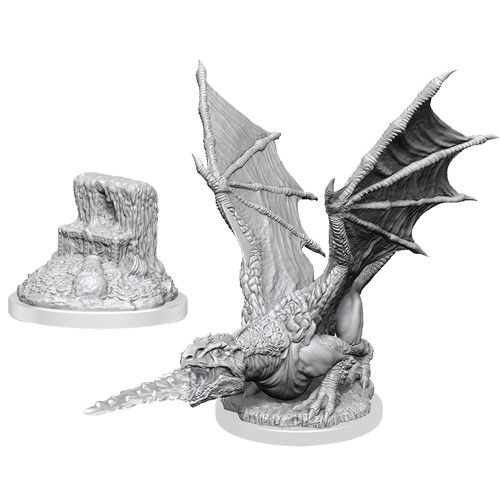 WZK90589 Wizkids/NECA Dungeons & Dragons Nolzur`s Marvelous Unpainted Miniatures: W19 White Dragon Wyrmling main product photo