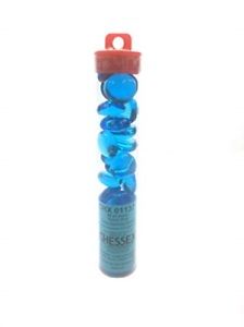 Crystal Teal Glass Stones in 5.5` Tube (40)