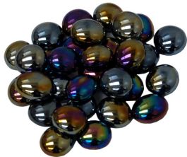 Black Opal Iridized Glass Stones in 5.5` Tube (40)