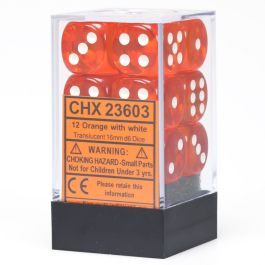 CHX23603 Chessex Manufacturing Translucent: 16mm D6 Orange (12)