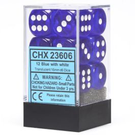 CHX23606 Chessex Manufacturing Translucent: 16mm D6 Blue (12)