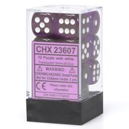 CHX23607 Chessex Manufacturing Translucent: 16mm D6 Purple (12)