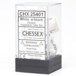 CHX25401 Chessex Manufacturing Opaque: Poly Set White/Black (7)