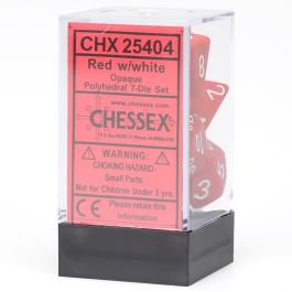 CHX25404 Chessex Manufacturing Opaque: Poly Set Red/White (7)