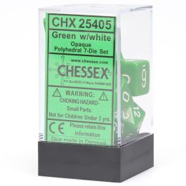 CHX25405 Chessex Manufacturing Opaque: Poly Set Green/White (7)