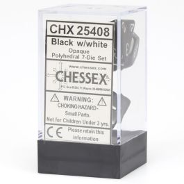 CHX25408 Chessex Manufacturing Opaque: Poly Set Black/White (7)