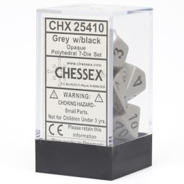 CHX25410 Chessex Manufacturing Opaque: Poly Set Grey/Black (7)