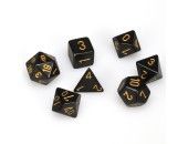 CHX25428 Chessex Manufacturing Opaque: Poly Set Black/Gold (7)