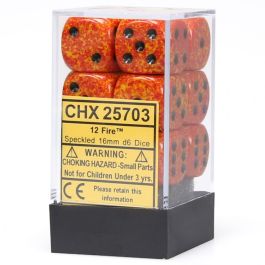 CHX25703 Chessex Manufacturing Speckled: 16mm D6 Fire (12)