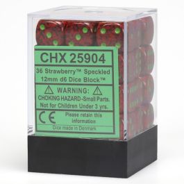 CHX25904 Chessex Manufacturing Strawberry 12mm D6 Dice Block (36)