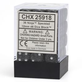 CHX25918 Chessex Manufacturing Ninja 12mm D6 Dice Block (36)