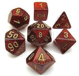 CHX27504 Chessex Manufacturing Dm9: Glitter Poly Ruby/Gold (7)