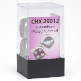 CHX29012 Chessex Manufacturing Aluminum Metallic 16mm D6 Dice Pair