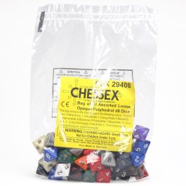 CHX29408 Chessex Manufacturing Opaque: D8 Poly Assorted Bag of Dice (50)