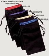 KOP09916 Koplow Games Dice Bag: Black Velvet Blue Satin Lined (Large)