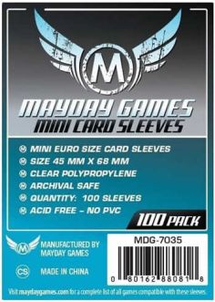 MDG7035 Mayday Games Inc Sleeves: Mini Euro Card Sleeves 45mm x 68mm (100)