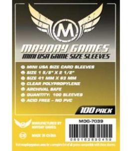 MDG7039 Mayday Games Inc Sleeves: Mini USA Sleeves 41mm x 63mm Yellow (100)