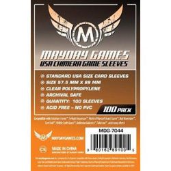 MDG7044 Mayday Games Inc Sleeves: USA Chimera Game Sleeves 57.5mm x 89mm Orange (100)