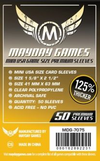 MDG7075 Mayday Games Inc Sleeves: Premium Mini USA Sleeves 41mm x 63mm Dark Yellow (50)